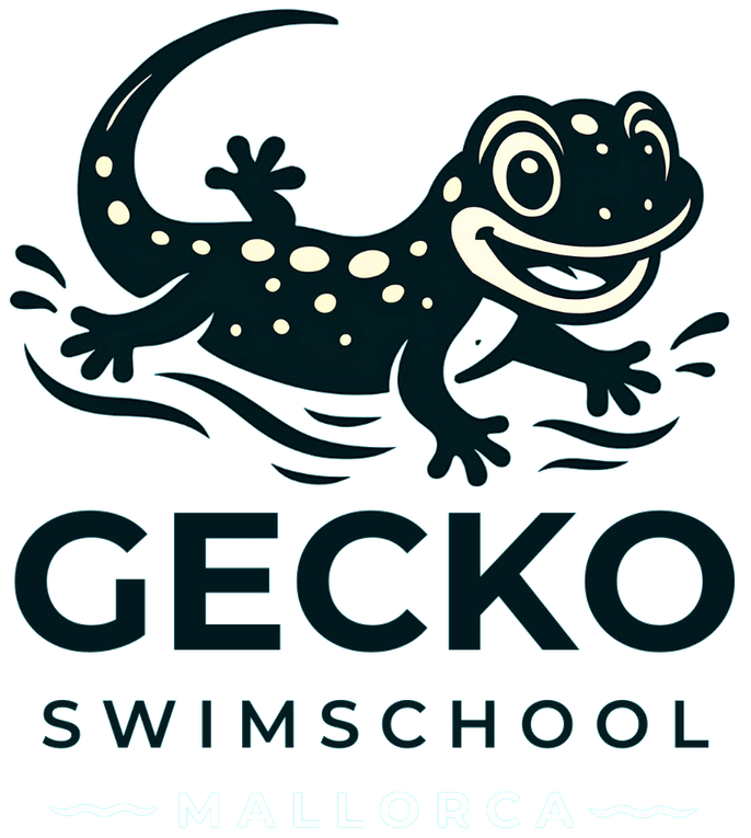 Gecko Swimschool Mallorca – Logo mit schwimmendem Gecko
